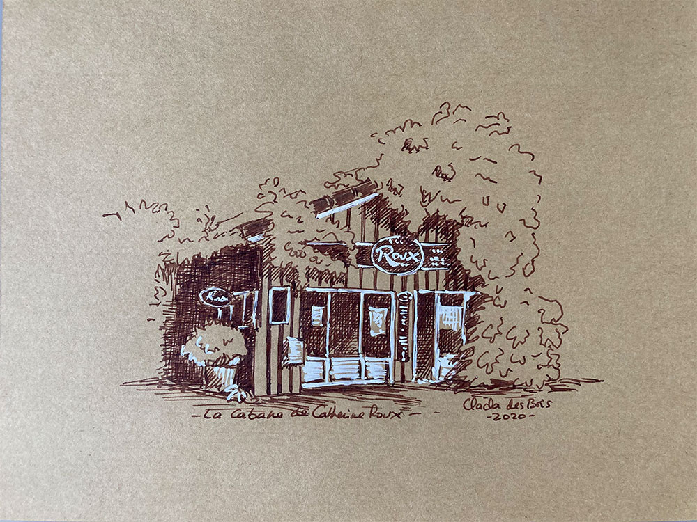 Dessin Cabane Catherine Roux Cap Ferret